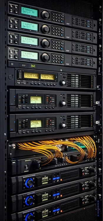 Equipment rack DSP and amplifiers Equipment rack DPS and amplifiers