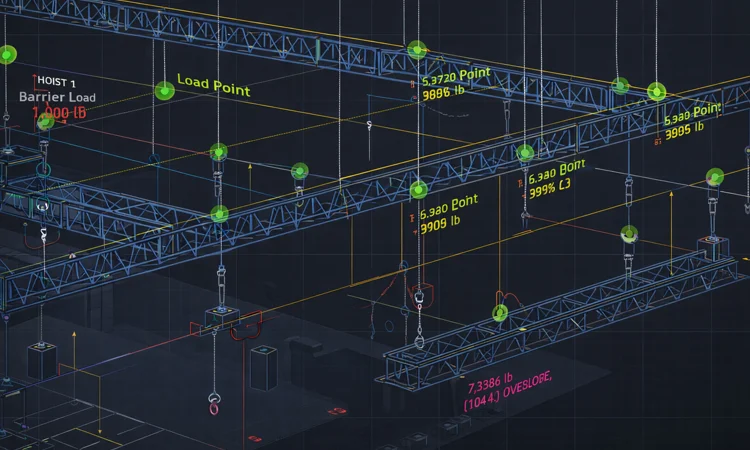 Rigging System Design rigging system CAD drawing on computer screen