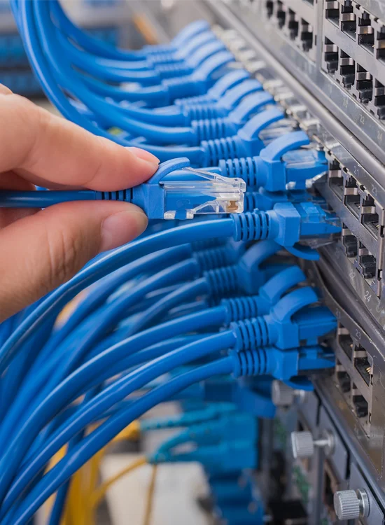 AV Patch Panel Verification and Labeling Standards Technician checking labeled AV patch panel connections