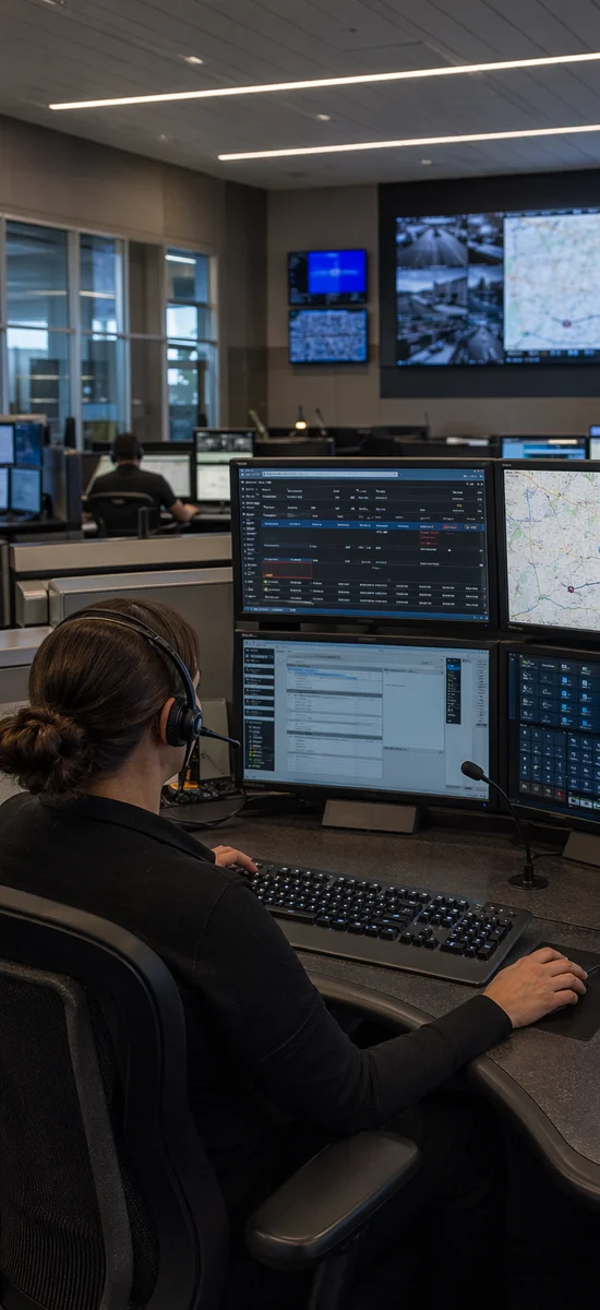 Operational clarity at the console level Operators using integrated consoles and shared displays in a 24/7 emergency operations center
