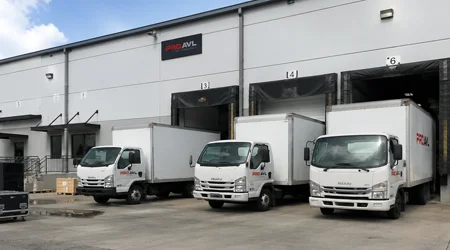 Pro AVL Pensacola Office Loading Dock Pro AVL Pensacola Office loading dock with trucks prepared for equipment delivery
